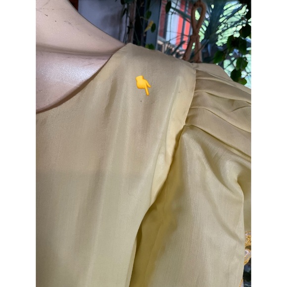 Vintage Embroidered Yellow Flowers Maxi Dress - Picture 9 of 10